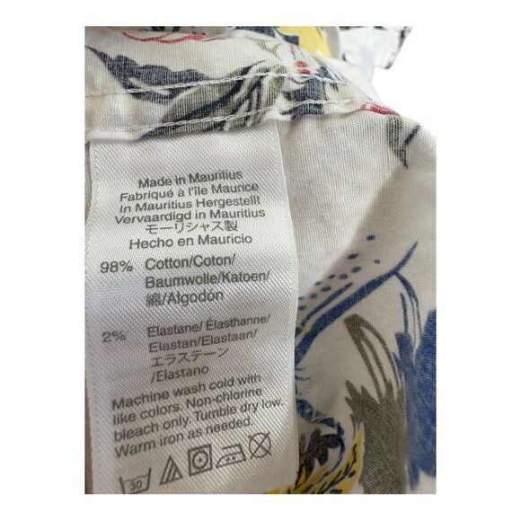 J Crew Men’s  Flex Button Shirt Stretch Floral Palm Trees Vacation Modern Small - Picture 4 of 7